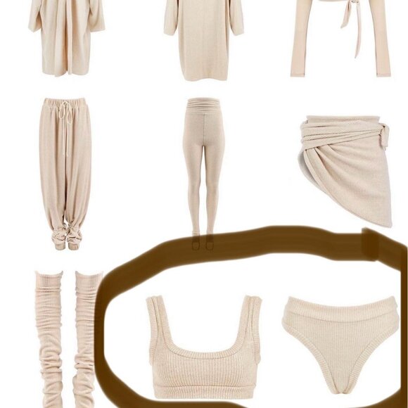 Laina rauma Sold Out Latte Dance Class Fuzzy Ribbed Thong Sports Bra Set Medium - Picture 6 of 16